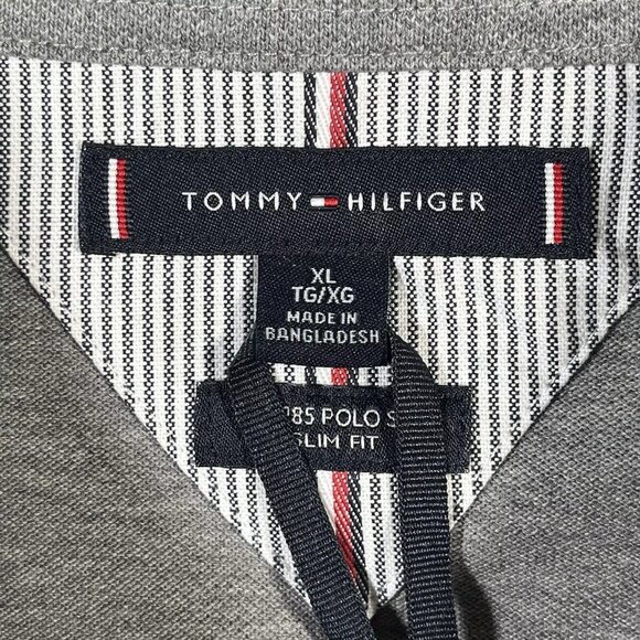 Tommy Hilfiger Men's Polo Shirt Size XL-3XL Heather Gray Slim Fit Stretch Fabric - Picture 6 of 10